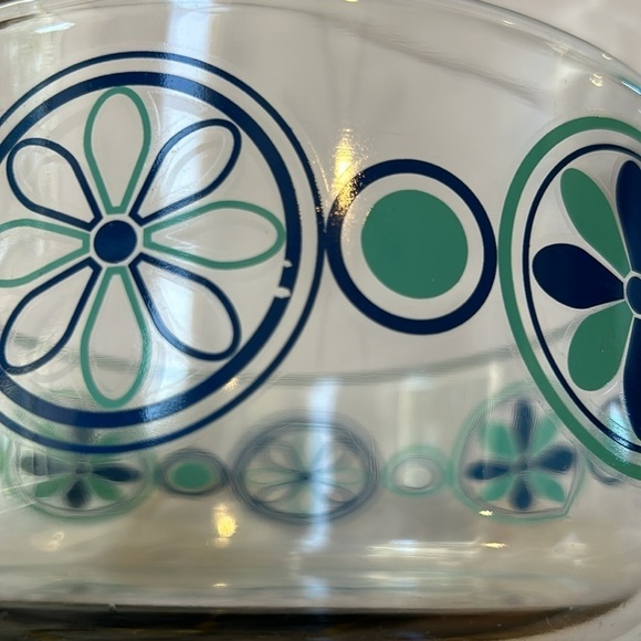 Pyrex Set of 3 Glass Turquoise Blue Pinwheel Serving Bowls - Picture 11 of 13